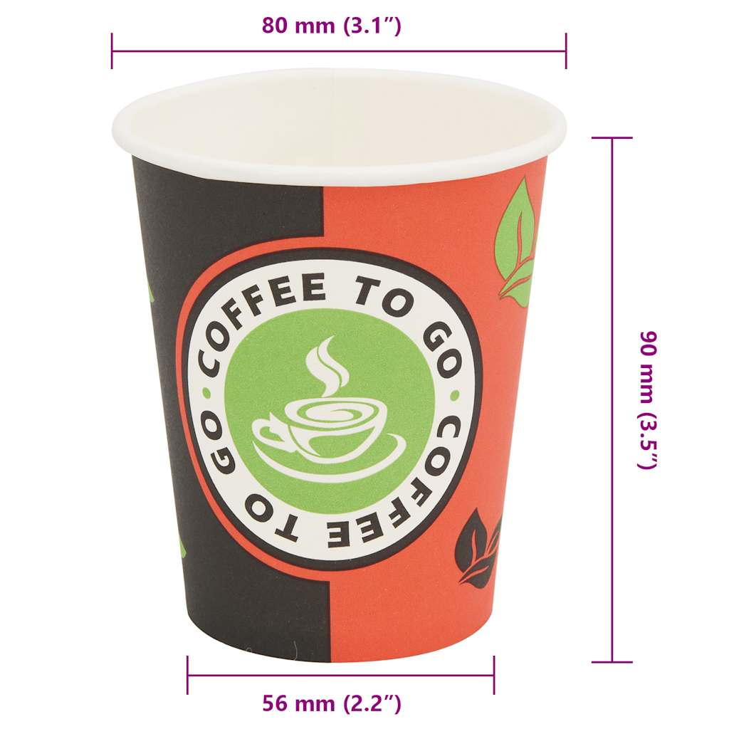engangskaffekrus 1000 stk. papir 240 ml (8 oz)