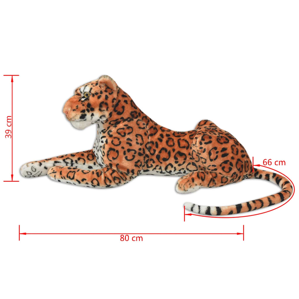 tøjdyr leopard XXL plysstof brun