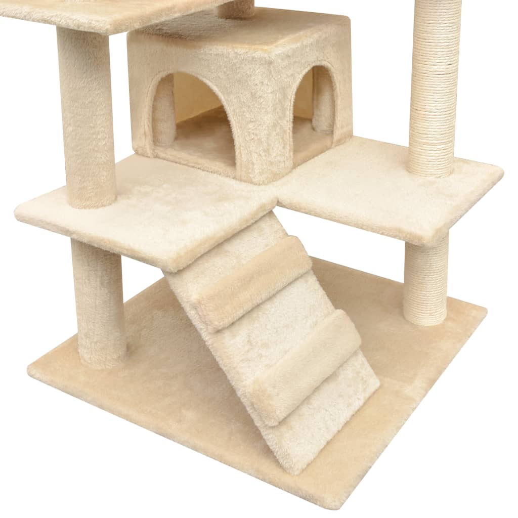 kradsetræ med sisal til katte 125 cm beige