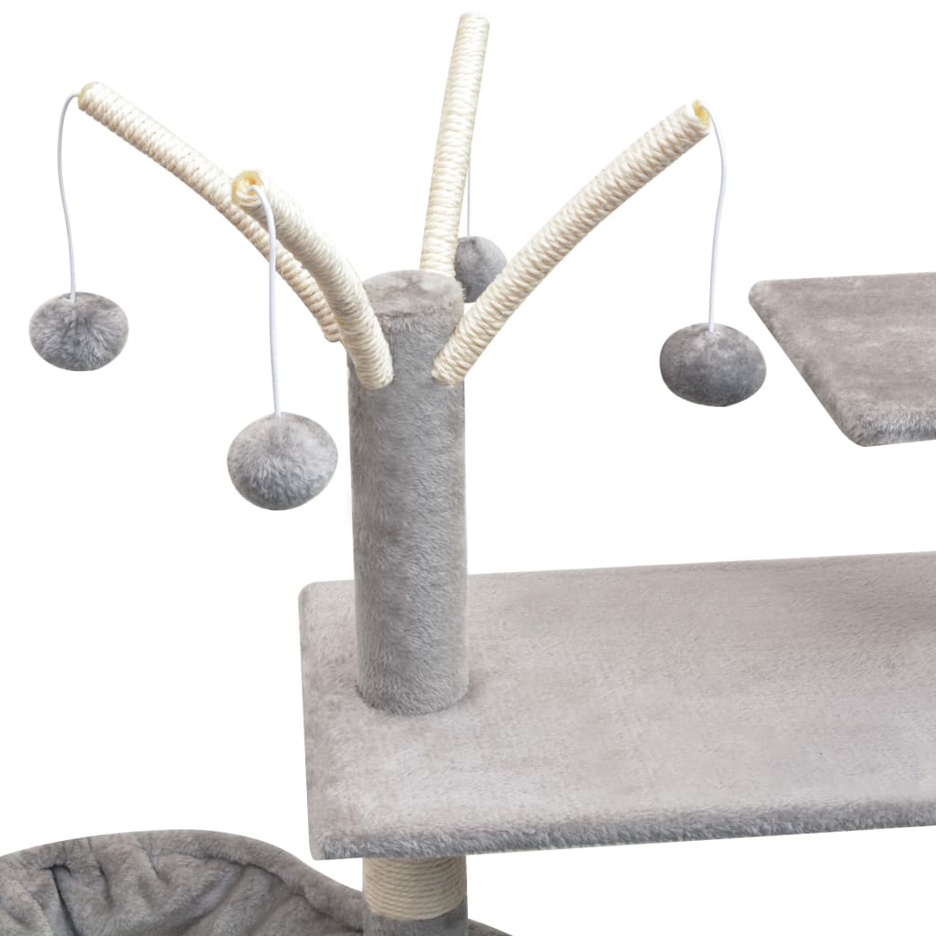 kradsetræ til katte sisal 125 cm grå