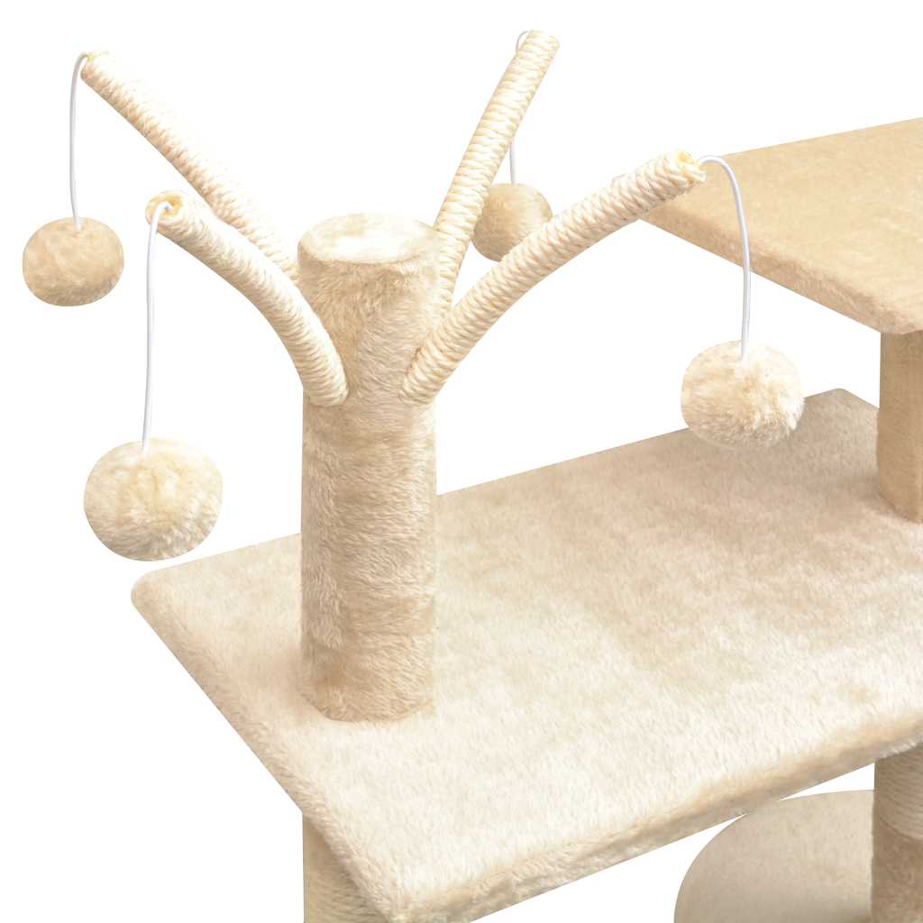 kradsetræ med sisal til katte 125 cm beige