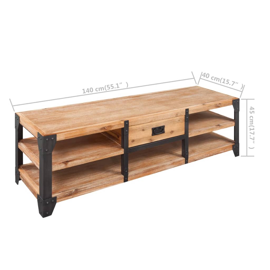 TV-bord massivt akacietræ 140x40x45 cm
