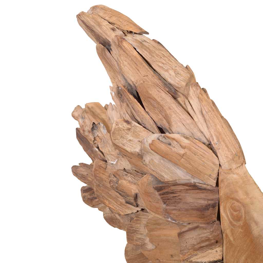 fiskeskulptur i teaktræ 40x12x57 cm