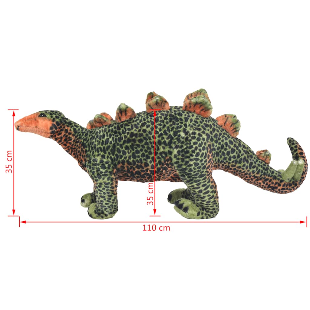 stående tøjdyr stegosaurus plysstof XXL grå