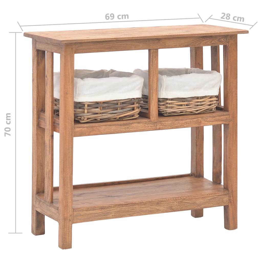 konsolbord 69x28x70 cm massivt mahognitræ