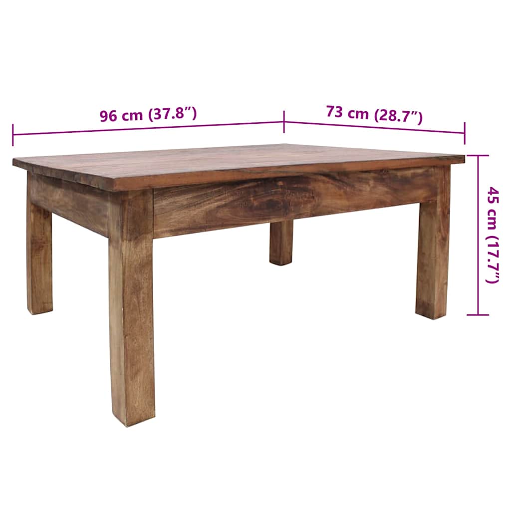 sofabord 96x73x45 cm massivt mahognitræ