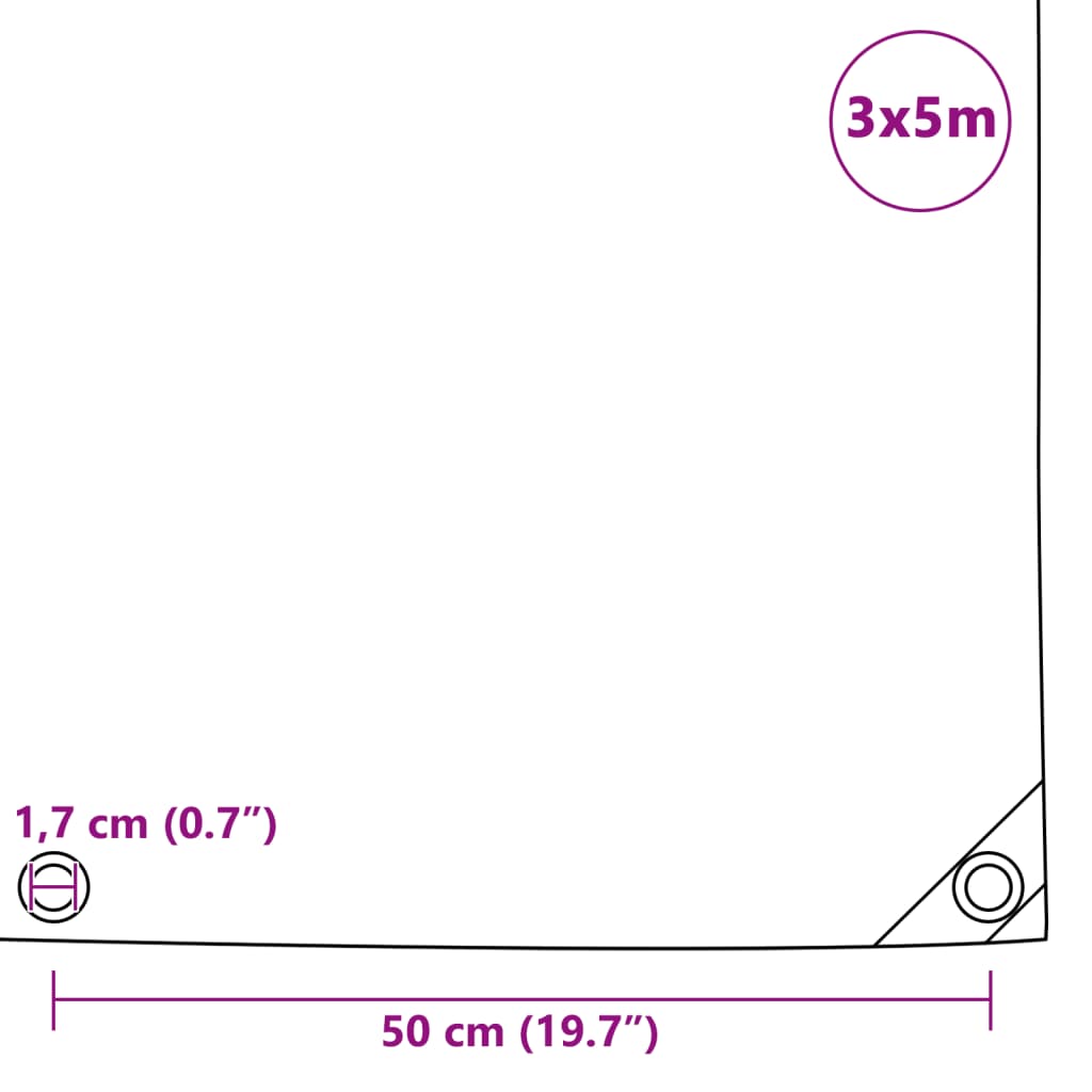 presenning 650 g/m² 3 x 5 m grøn