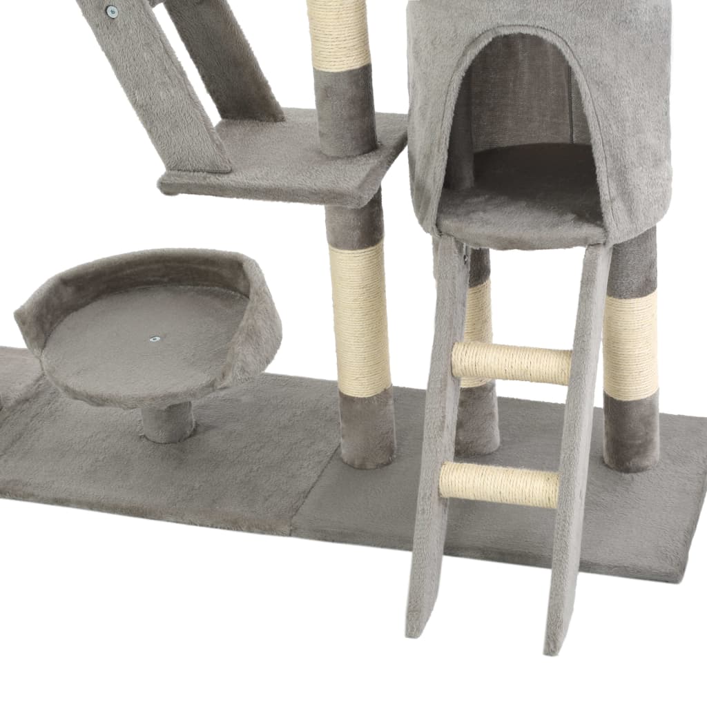 kradsetræ til katte med sisal-kradsstolper 230-250 cm grå