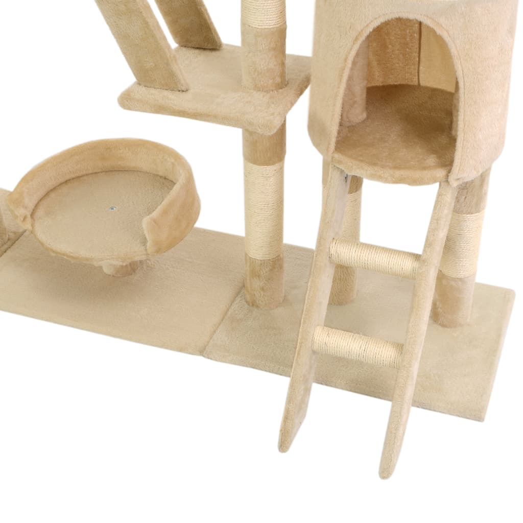 kradsetræ til katte med sisal-kradsestolper 230-250 cm beige