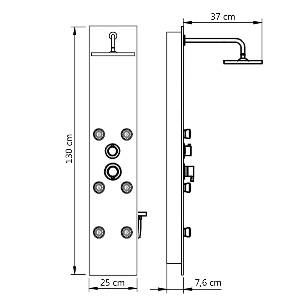 bruserpanel 25 x 44,6 x 130 cm hvid