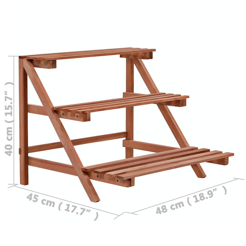 plantestativ i 3 niveauer cedertræ 48 x 45 x 40 cm