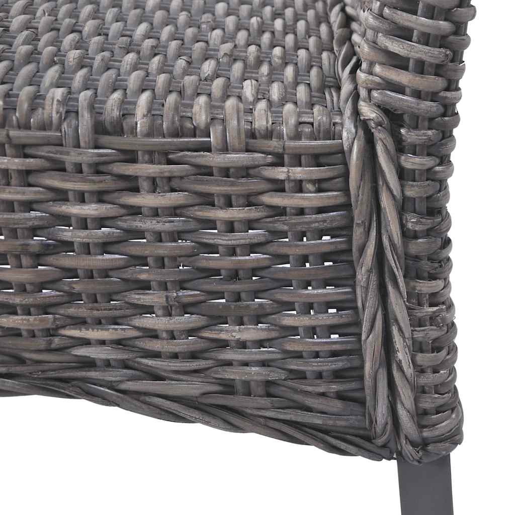 spisebordsstole 2 stk. kubu-rattan og mahognitræ brun