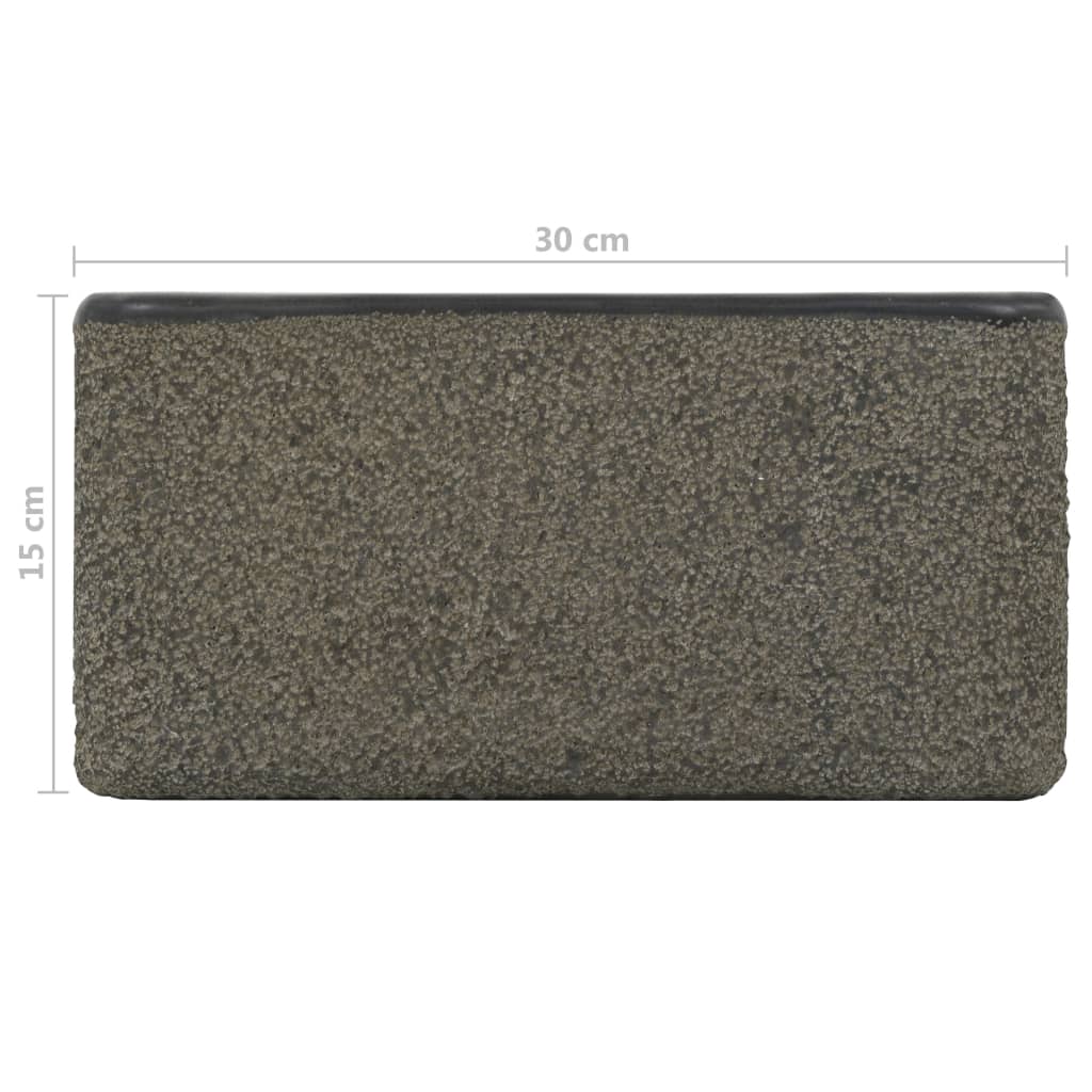 håndvask 30x30x15 cm flodsten sort