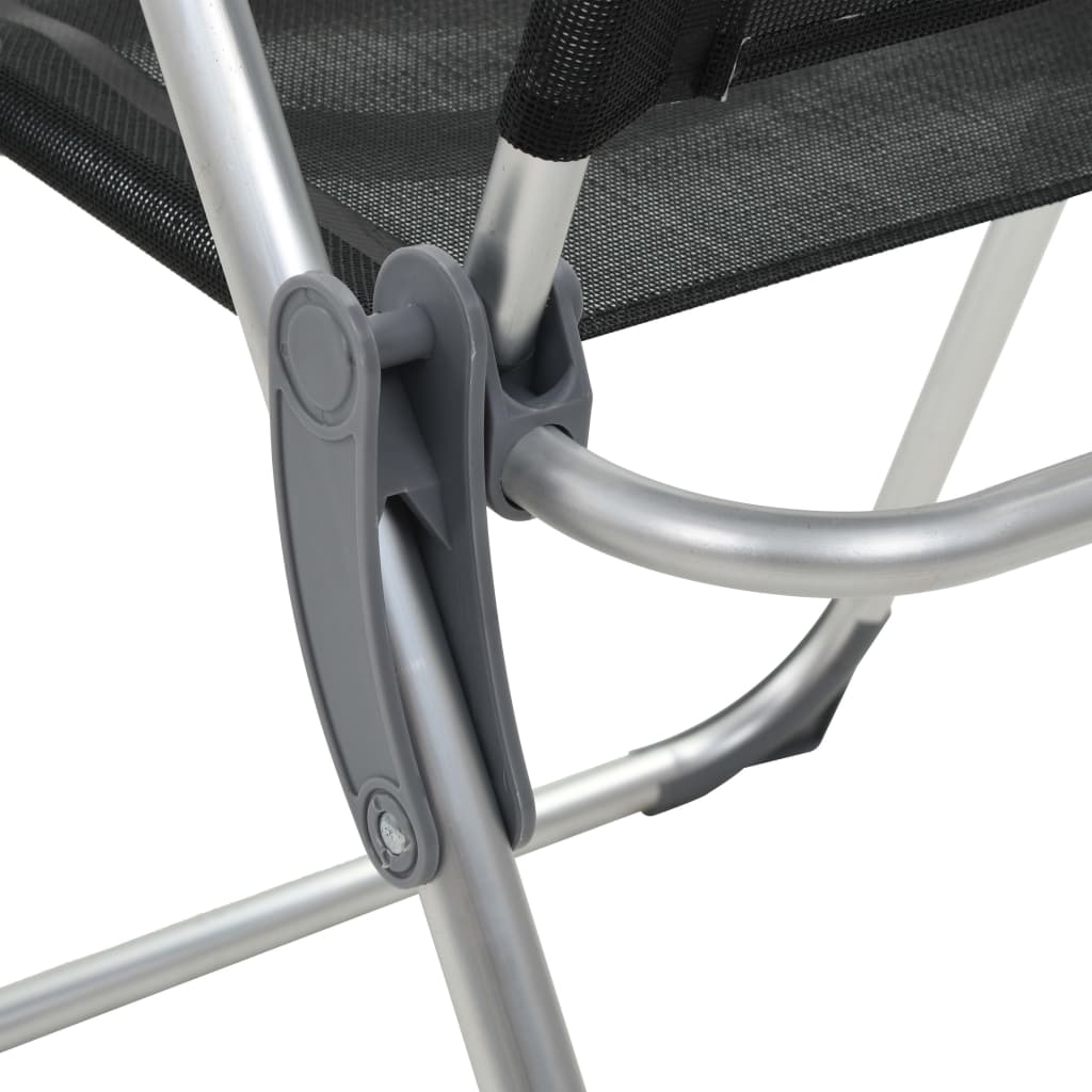 foldbare campingstole 4 stk. aluminium sort