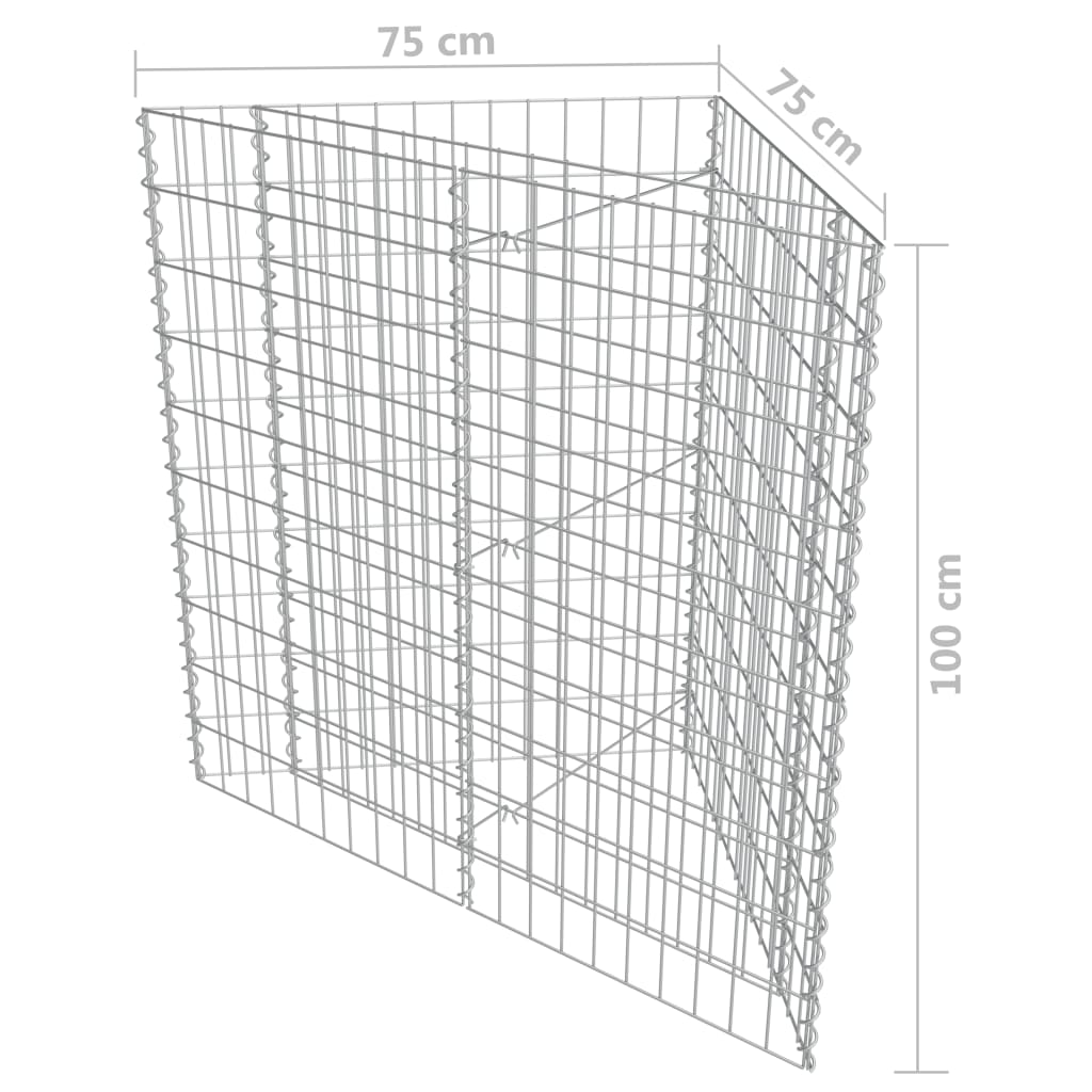 gabion-højbed 75x75x100 cm galvaniseret stål