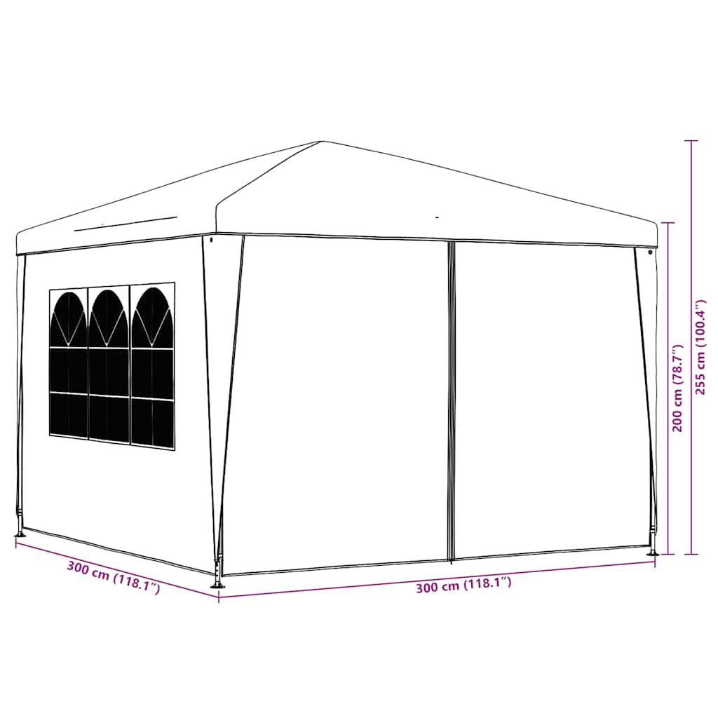 festtelt 3x3 m grøn