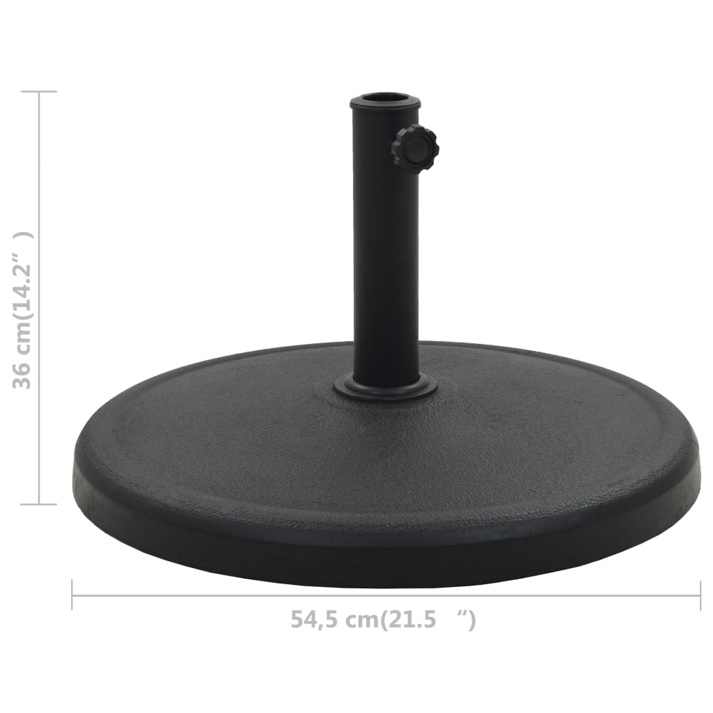 parasolfod rund polyresin 19 kg sort