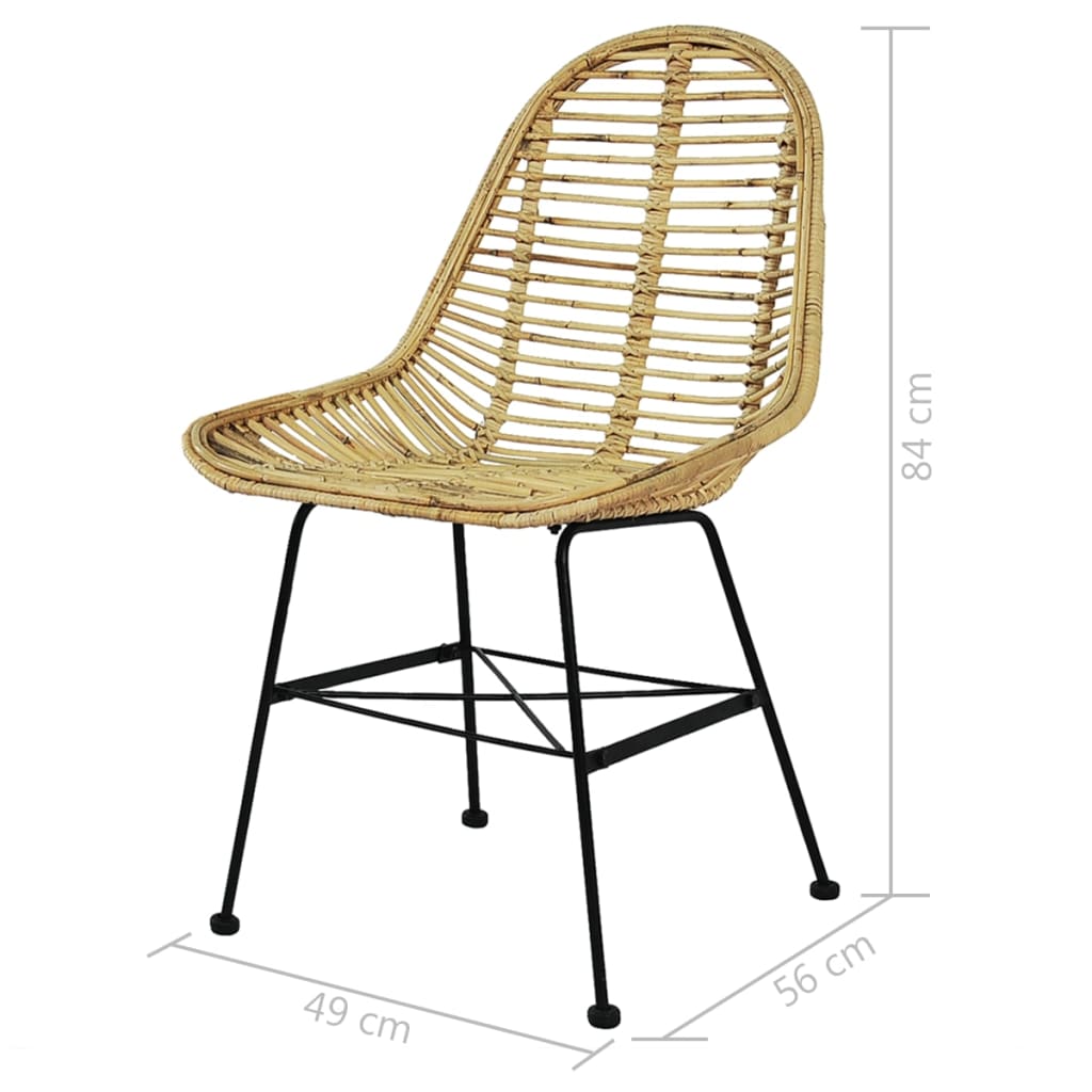 spisebordsstole 6 stk. naturligt rattan