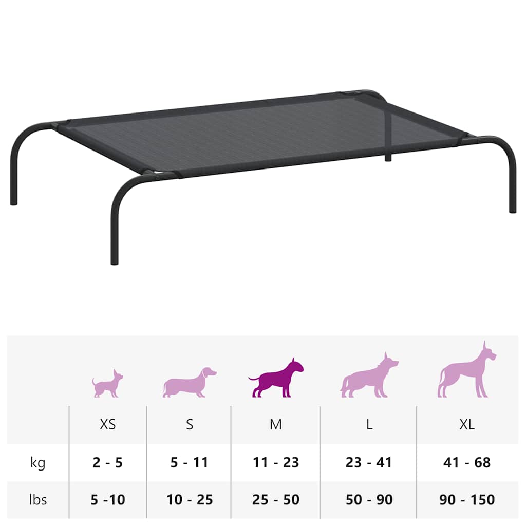 forhøjet hundeseng L textilene sort