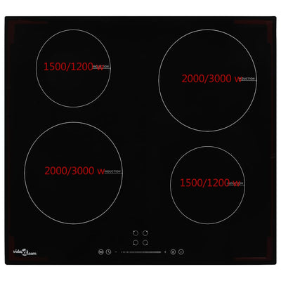 induktionskogeplade med 4 brændere Touch Control glas 7000 W