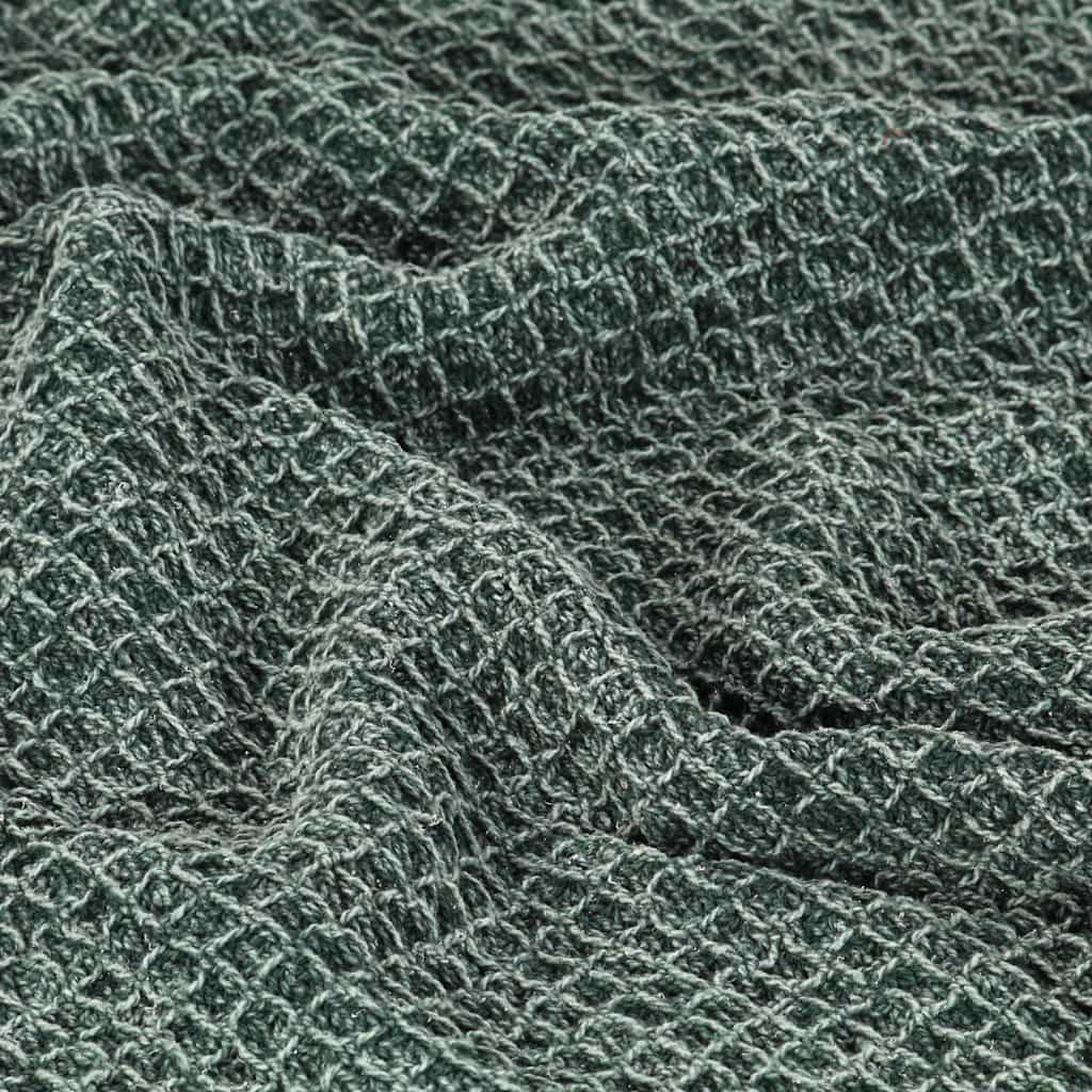 plaid 160 x 210 cm bomuld mørkegrøn