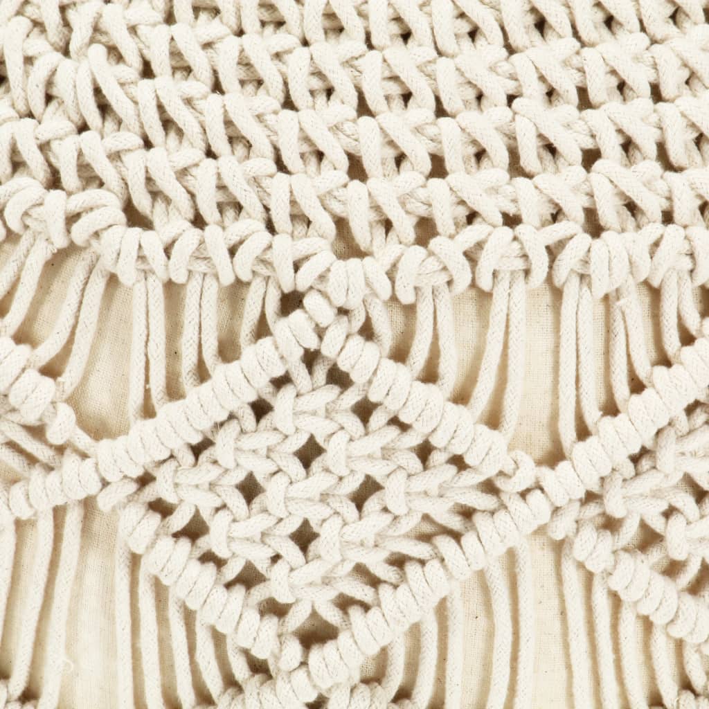 håndlavet macramépuf 45x30 cm bomuld