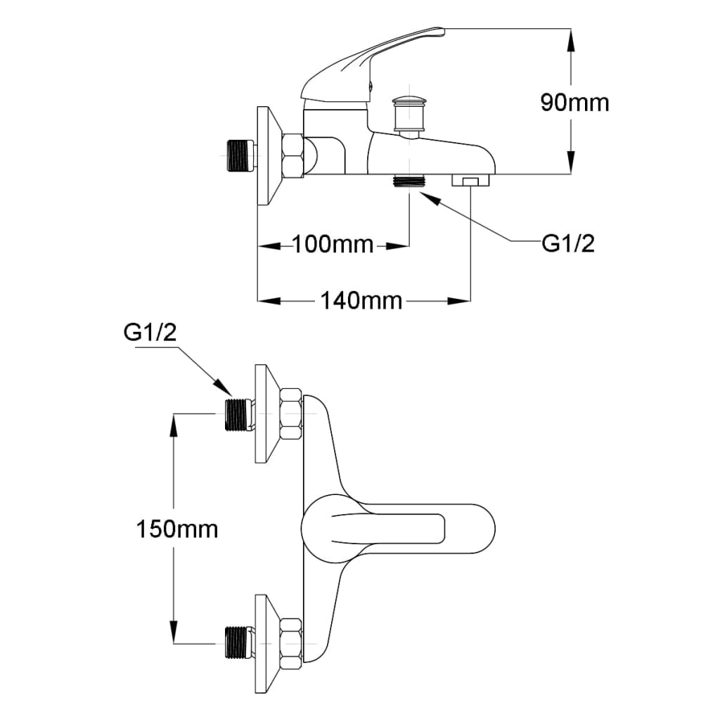 blandingsbatterier til bruseren 2 stk.