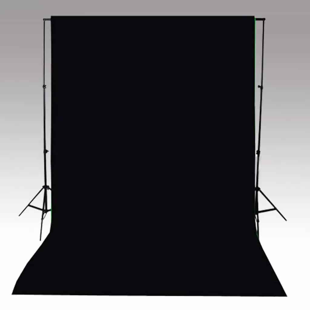 fotobaggrund uden stativ 500x300 cm bomuld sort