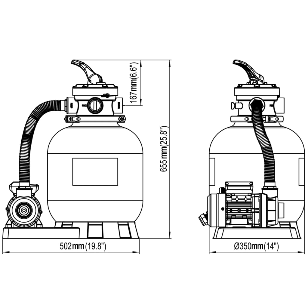 sandfilterpumpe 600 W 17000 l/t