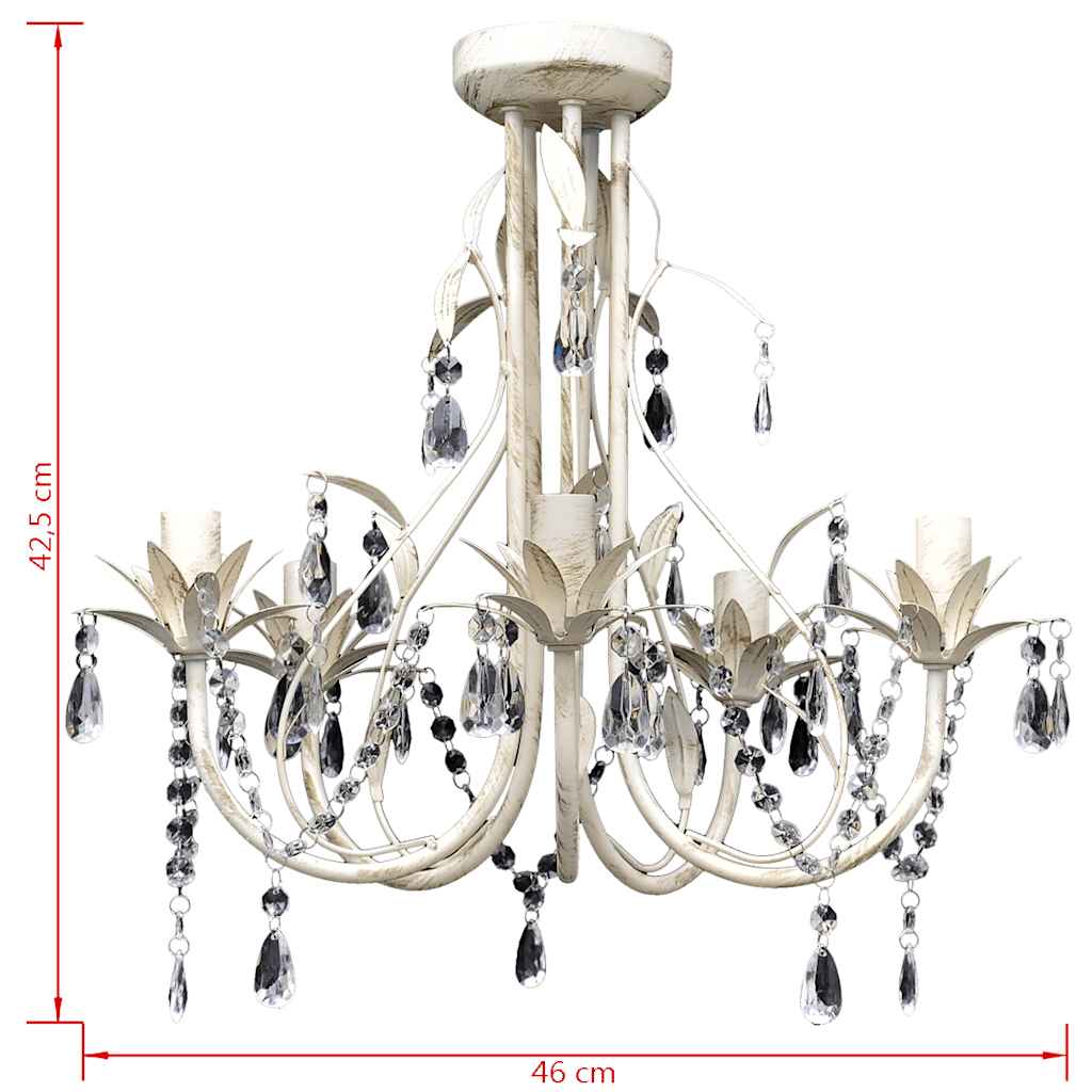 Elegant Vedhæng Crystal Lysekrone med 5 Pærestikdåser