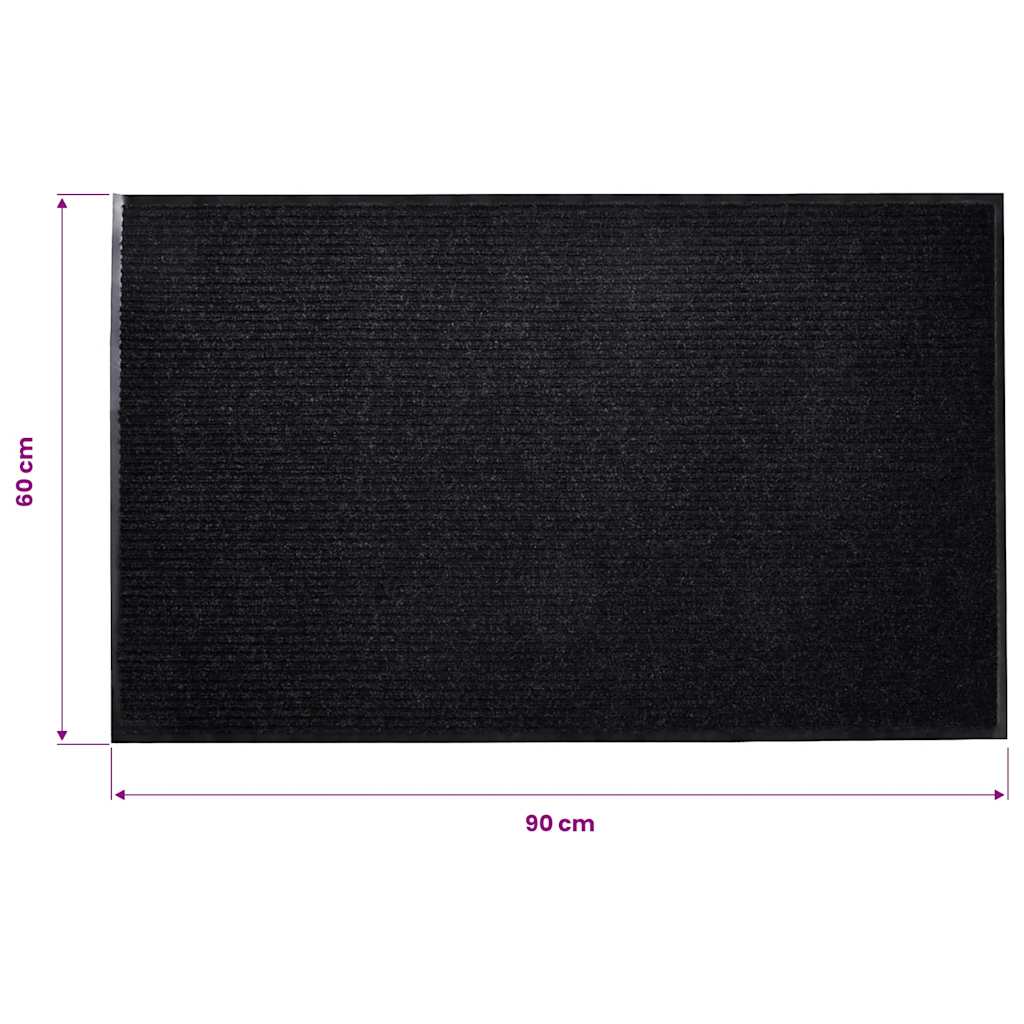 dørmåtte sort 90 x 60 cm PVC