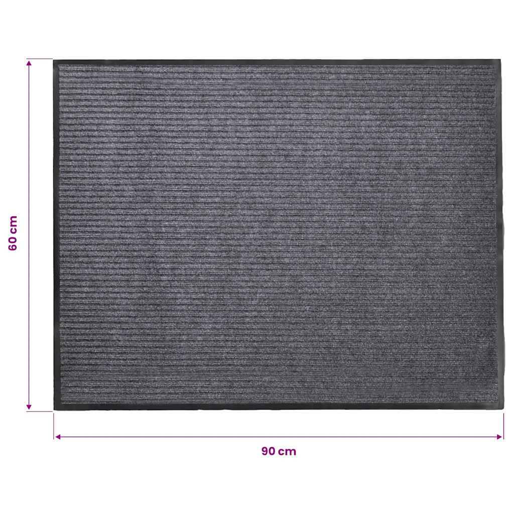 dørmåtte grå 90 x 60 cm PVC