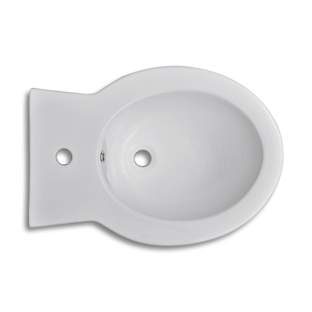 Hvidt keramisk toilet & bidet sæt