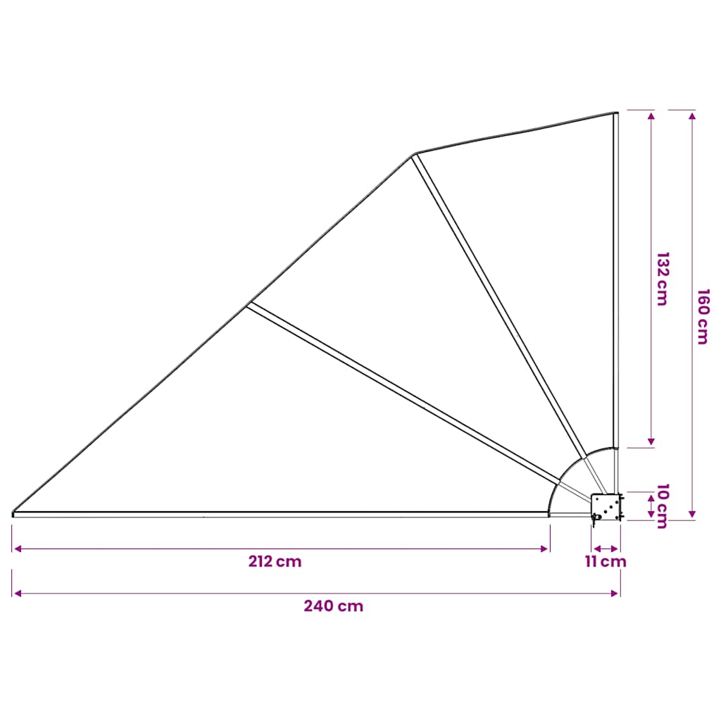 sammenklappelig sidemarkise til altan grå 160 x 240 cm
