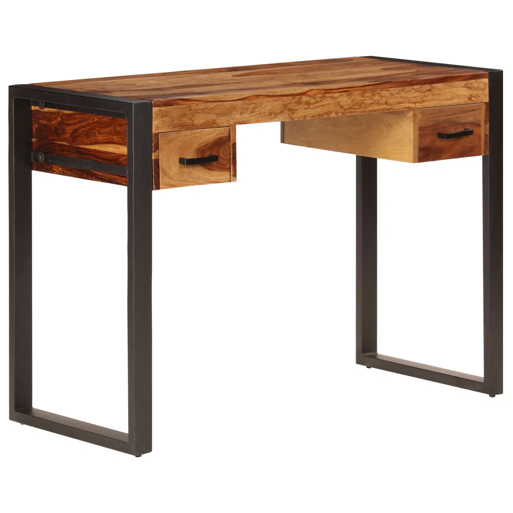 skrivebord med 2 skuffer 110 x 50 x 77 cm massivt akacietræ