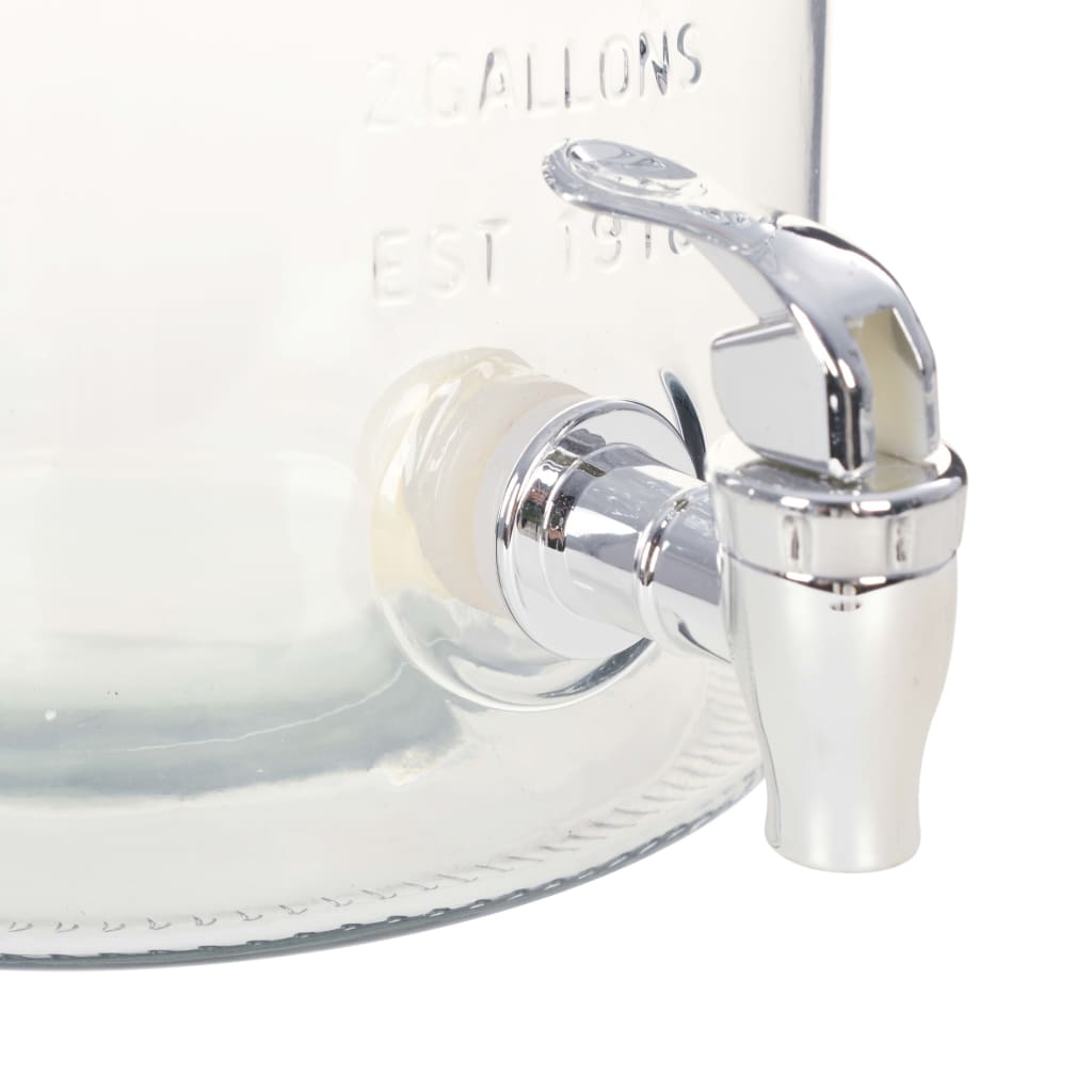vanddispenser XXL med tappehane gennemsigtig 8 l glas