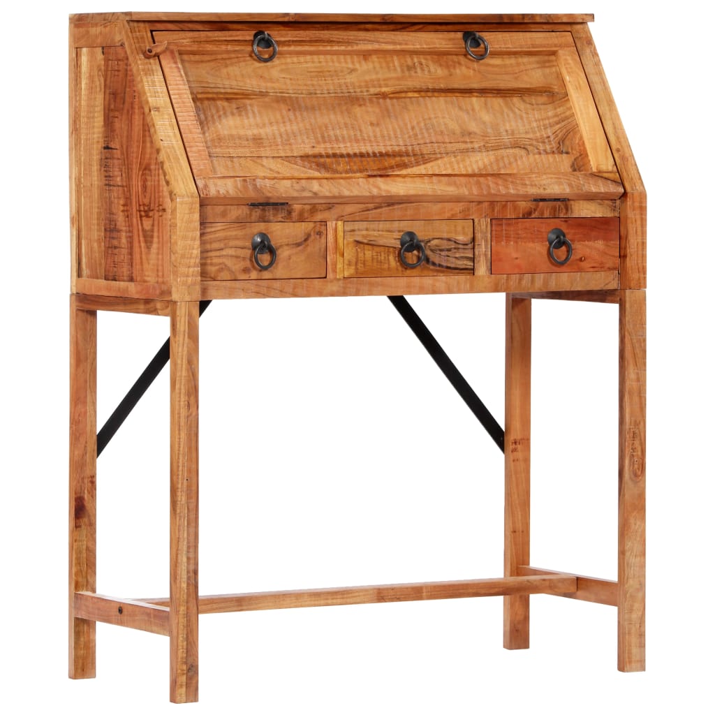 skrivebord massivt akacietræ 90 x 40 x 107 cm