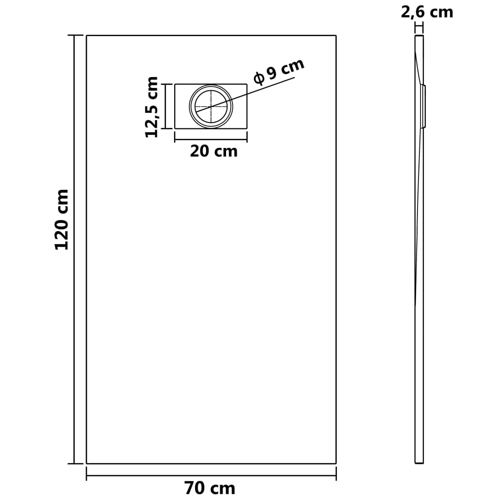 brusekar SMC 120 x 70 cm hvid