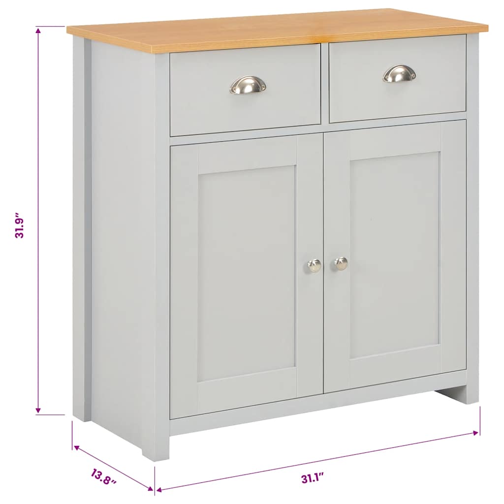 skænk 79x35x81 cm grå