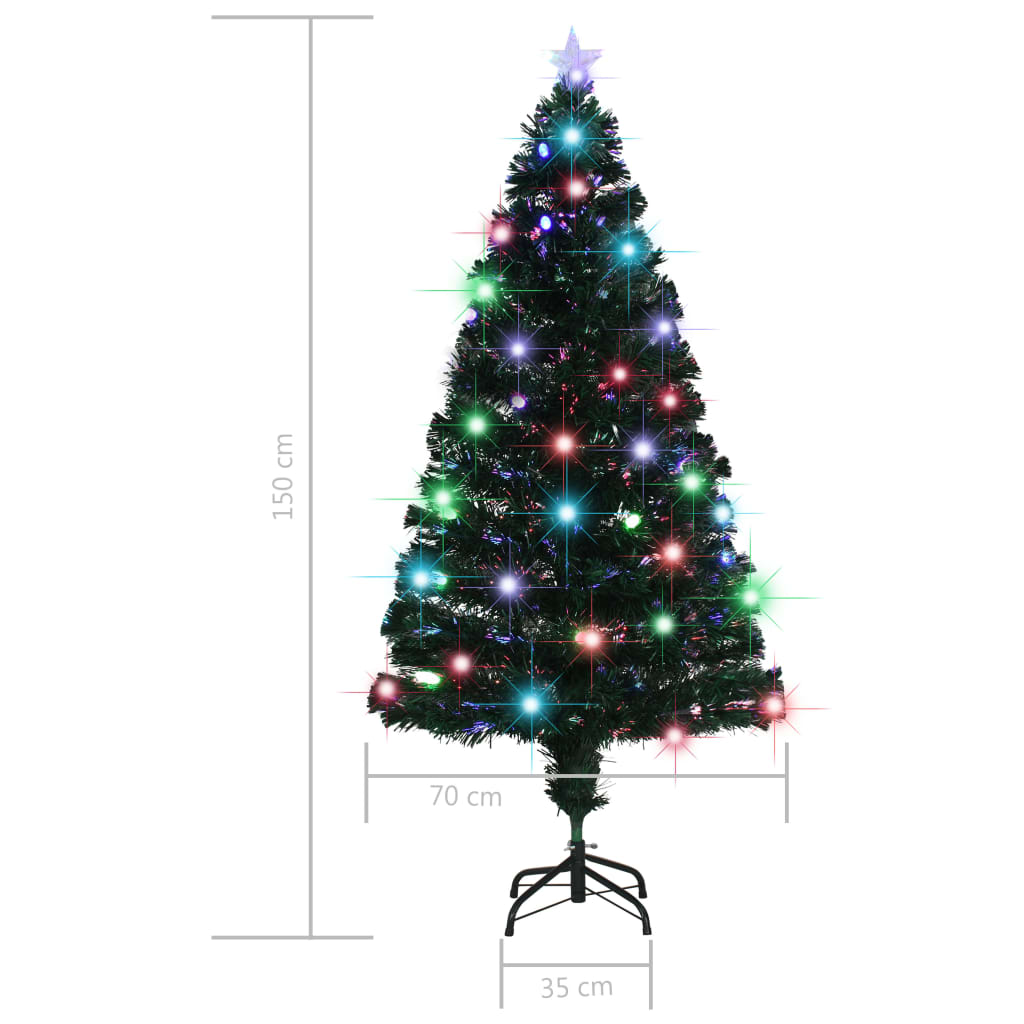 forudtændt juletræ med stativ og LED 150 cm fiberoptisk