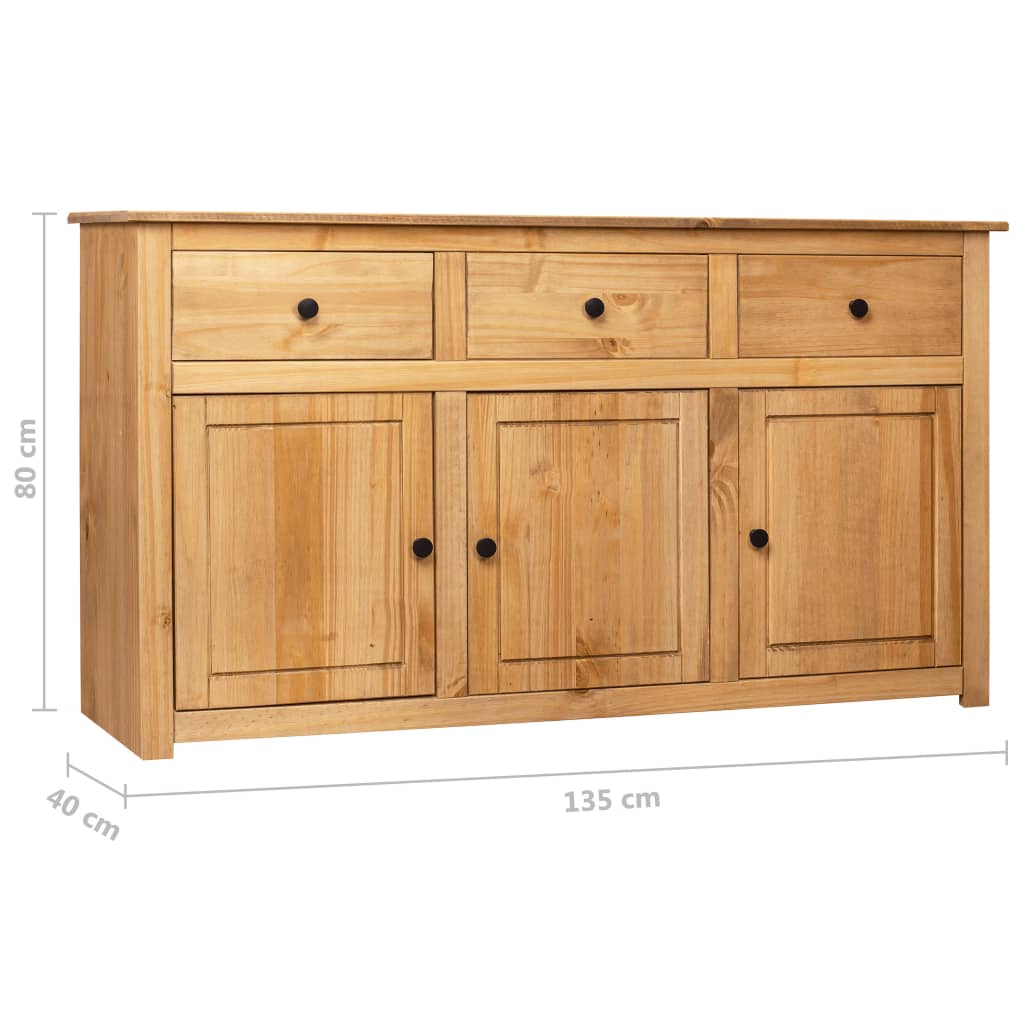 skænk Panama-serien 135x40x80 cm massivt fyrretræ