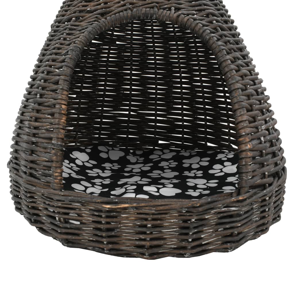 kattehus med hynde 40x60 cm tipi naturpil grå