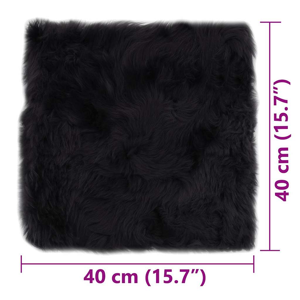 stolehynder 2 stk. 40x40 cm ægte fårelæder mørkegrå