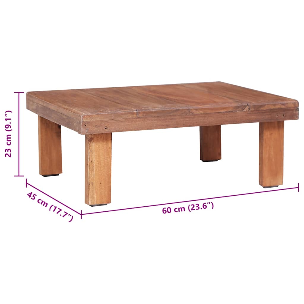 sofabord 60x45x23 cm massivt mahognitræ