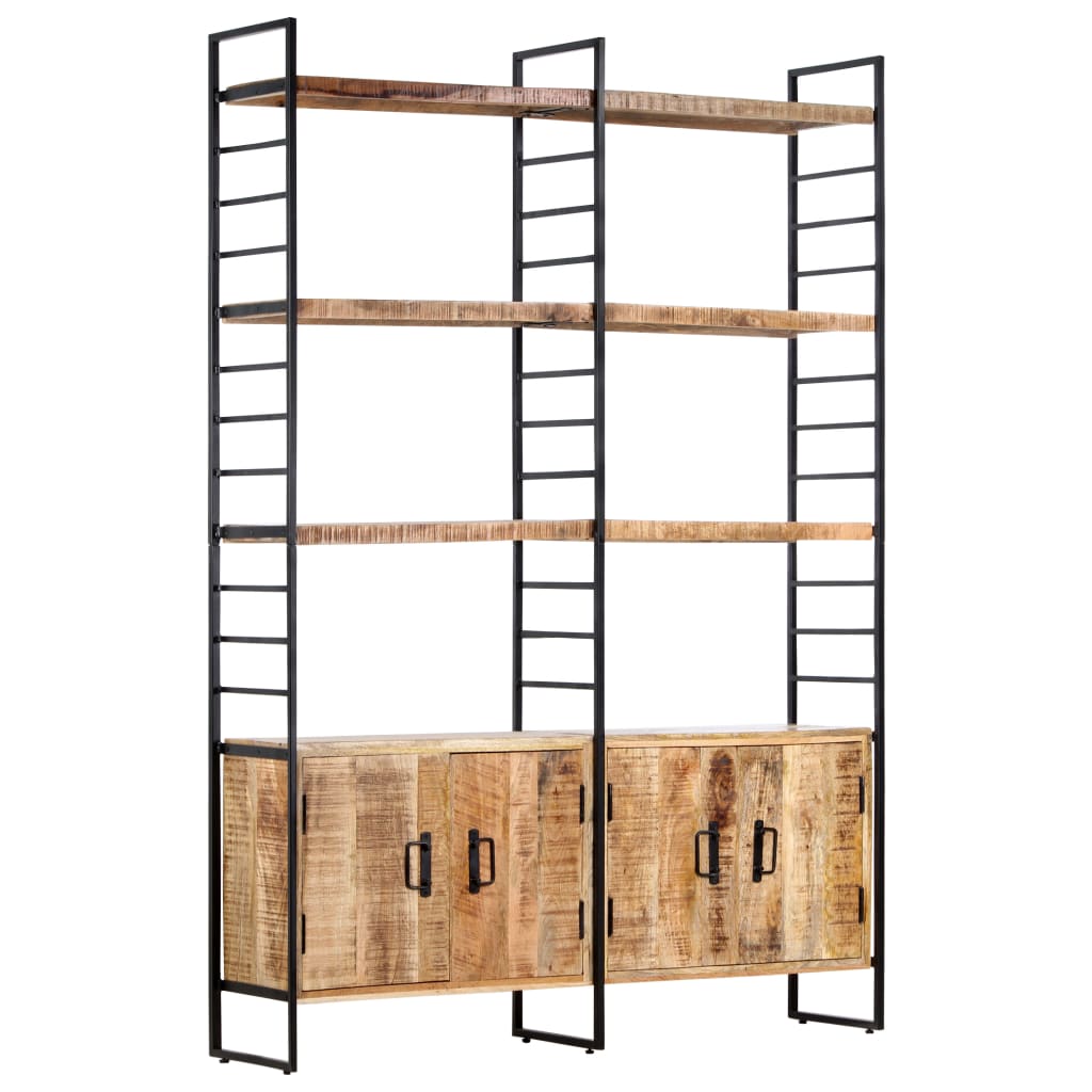 bogreol i 4 niveauer 124 x 30 x 180 cm ru mangotræ