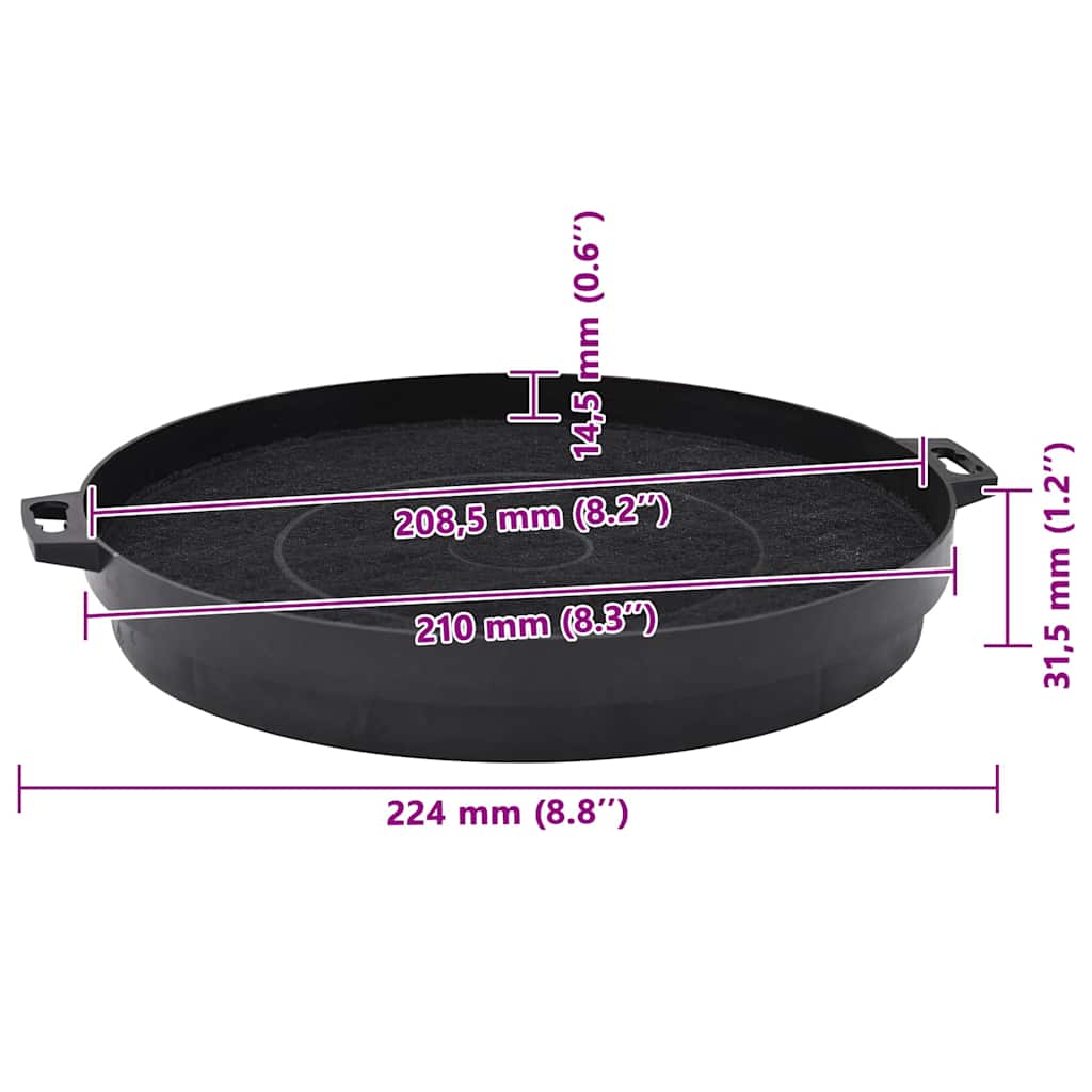 kulfiltre til emhætte 210 mm 2 stk.