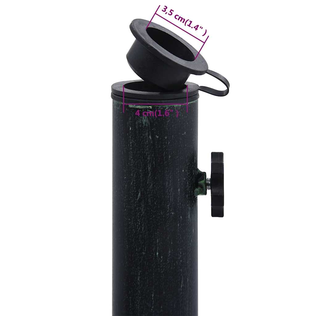 parasolfod 9 kg 40 cm støbejern grøn