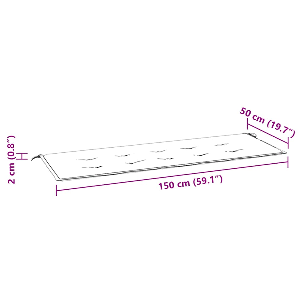 hynde til havebænk 150x50x3 cm oxfordstof beige