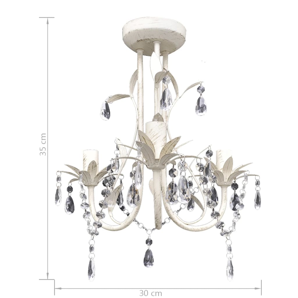 krystallysekroner 2 stk. elegant hvid