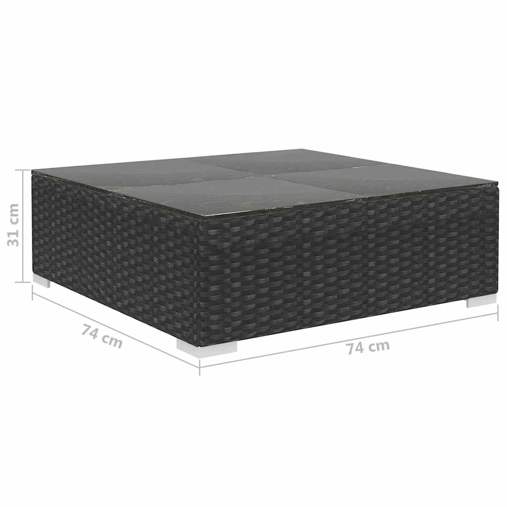 loungesæt til haven 8 dele med hynder polyrattan sort